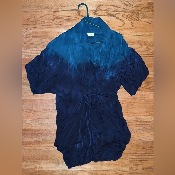 River + Sky Dresses & Skirts - River+Sky Blue & Teal Tie-Dye Kimono Tunic Size XS Belted